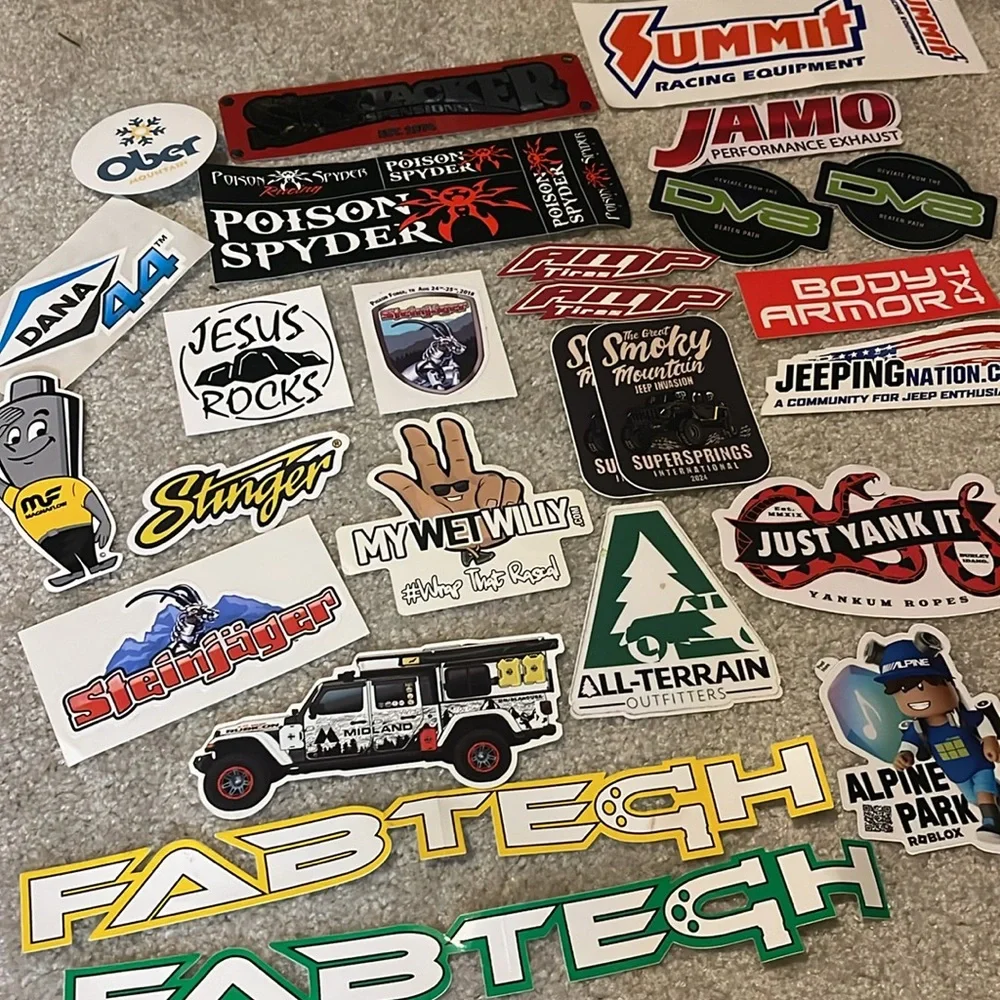 Jeep advertising stickers